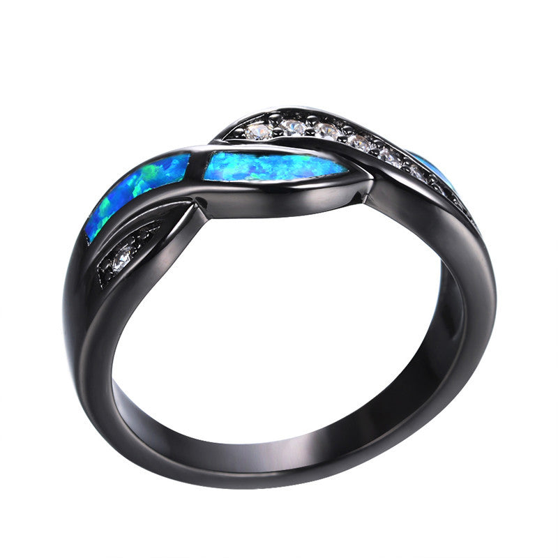 Twisted Path Blue Opal Ring