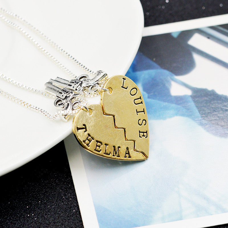 Bonnie & Clyde Partner in Crime Friendship Necklace