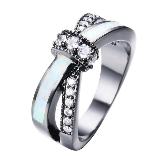 Opal Love Cross Ring