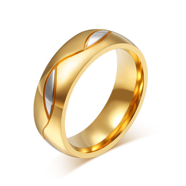 Lovers' Stainless Steel CZ Distance Rings