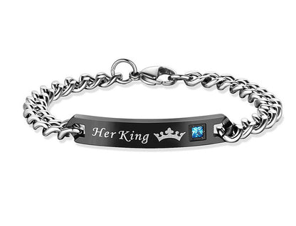 His Queen and Her King Titanium Bracelets