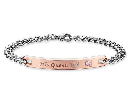 His Queen and Her King Titanium Bracelets