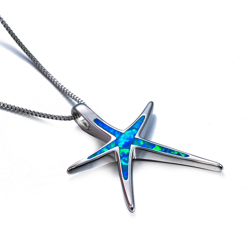 Waikiki Blue Opal Starfish Necklace