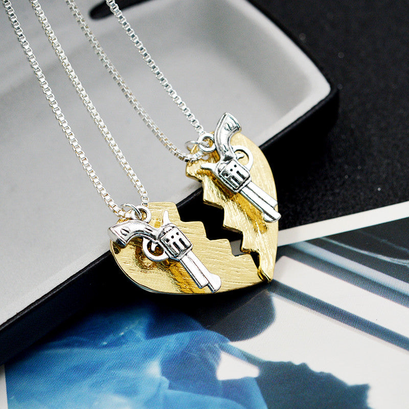 Bonnie & Clyde Partner in Crime Friendship Necklace