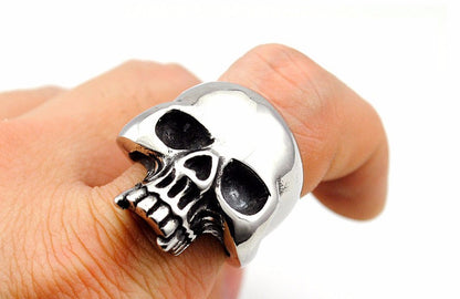 Biker's Smooth Stainless Steel Skull Ring