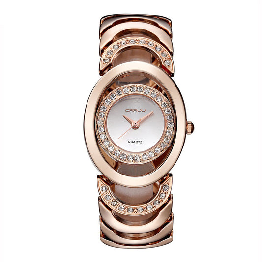 Modern Women's Gold and Crystal Watch
