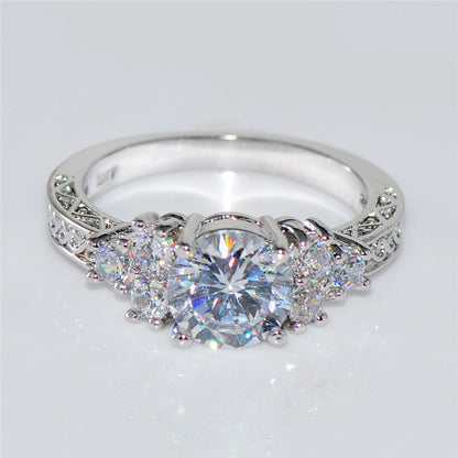 White Gold Filled  April Birthstone Ring