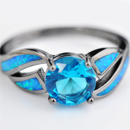 December Birthstone Opal & CZ ring