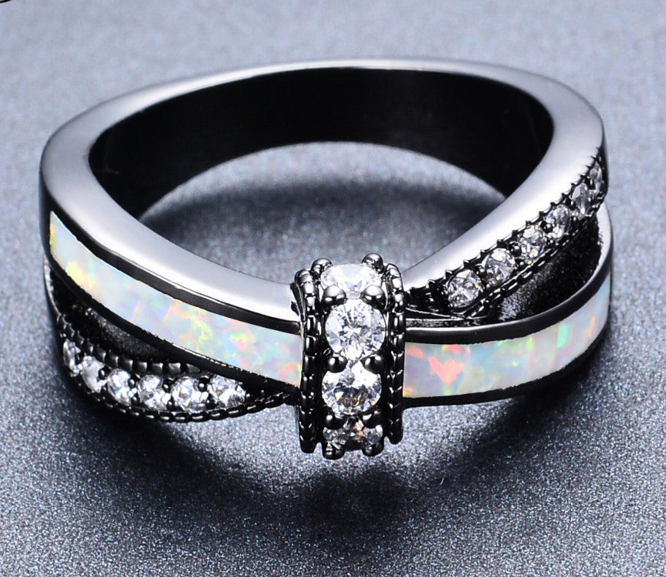 Opal Love Cross Ring