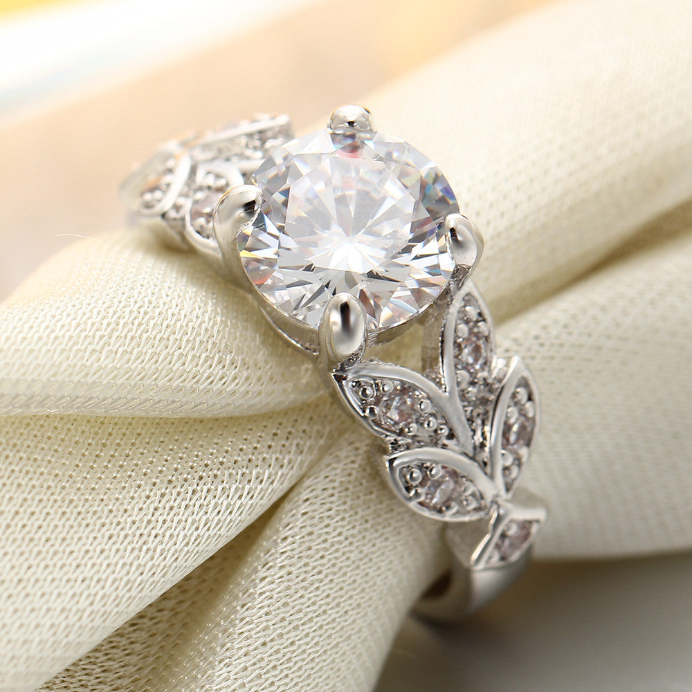 Flower Wedding April Birthstone ring