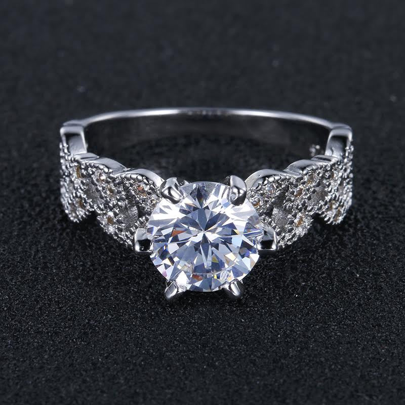 April Birthstone Floral Ring