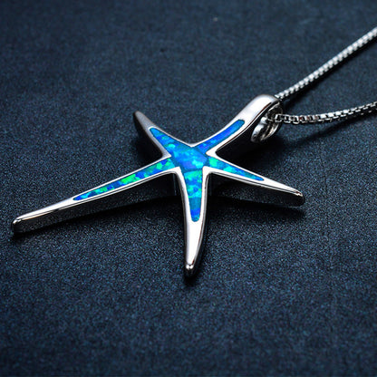 Waikiki Blue Opal Starfish Necklace