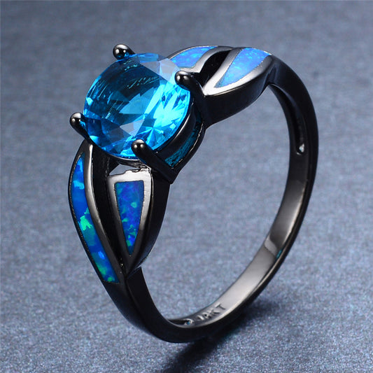 December Birthstone Opal & CZ ring
