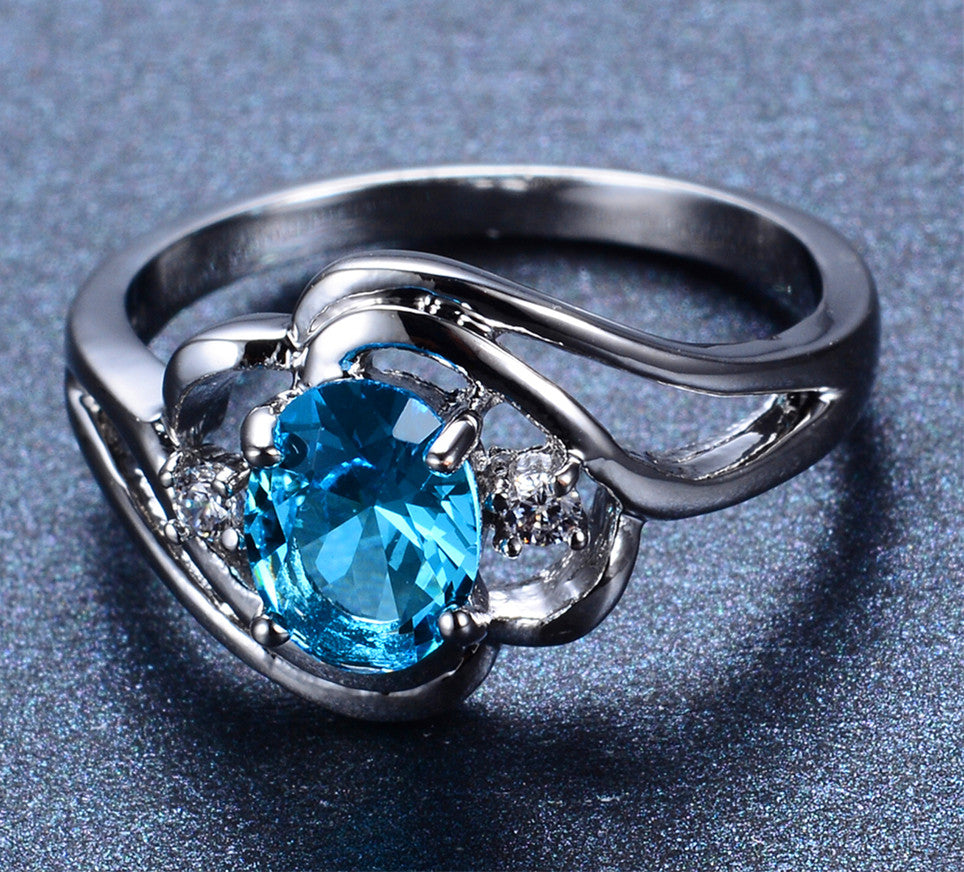 Oval December Birthstone Ring