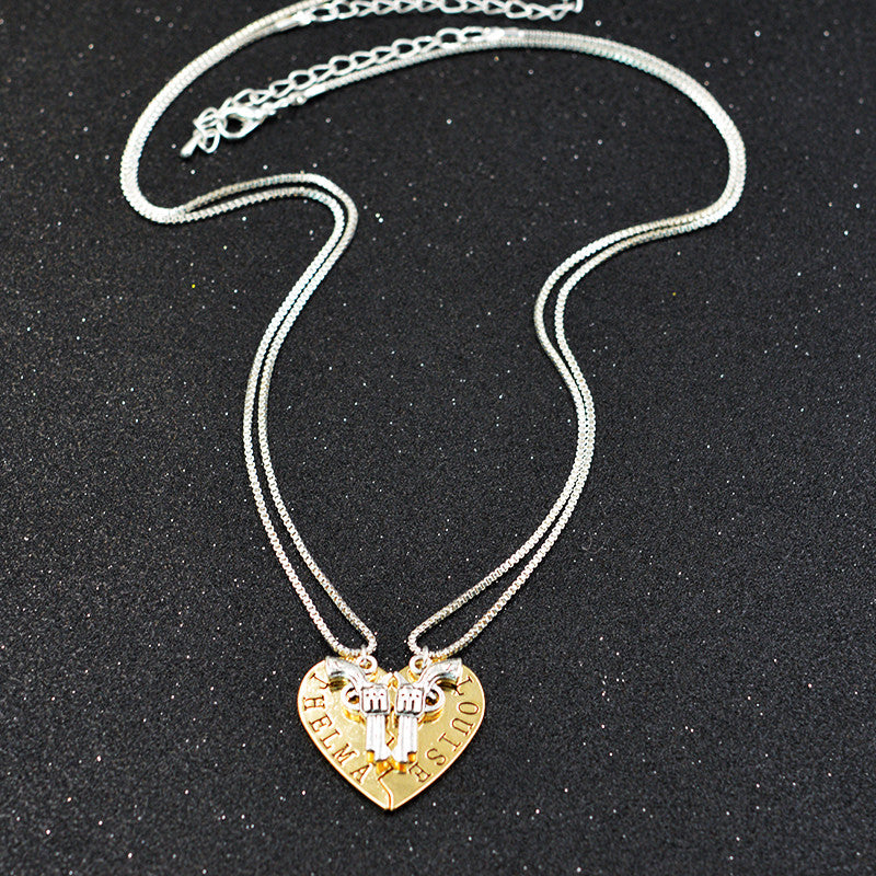 Bonnie & Clyde Partner in Crime Friendship Necklace