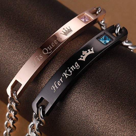 His Queen and Her King Titanium Bracelets