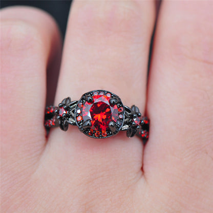 Black Gold Filled January Birthstone Ring