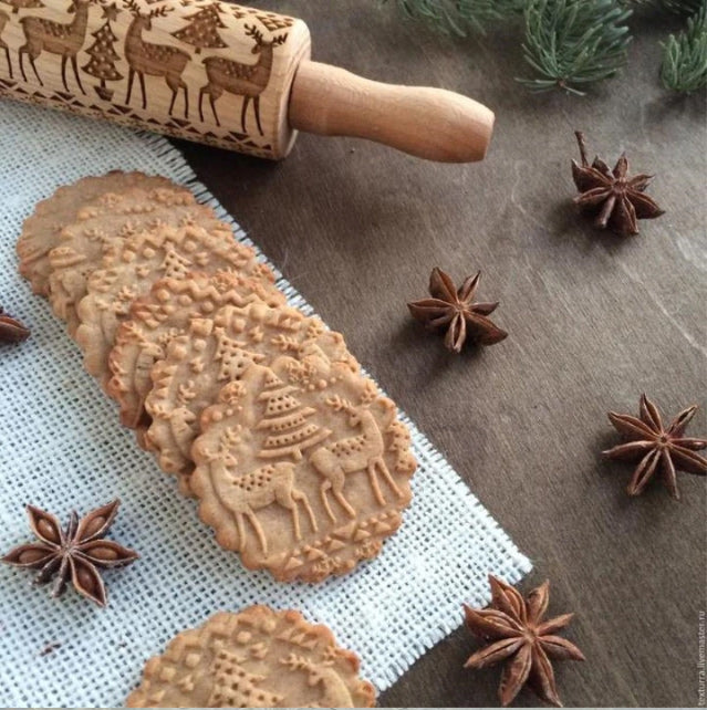 2018 Christmas Embossing Rolling Pin