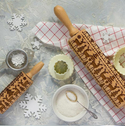 2018 Christmas Embossing Rolling Pin