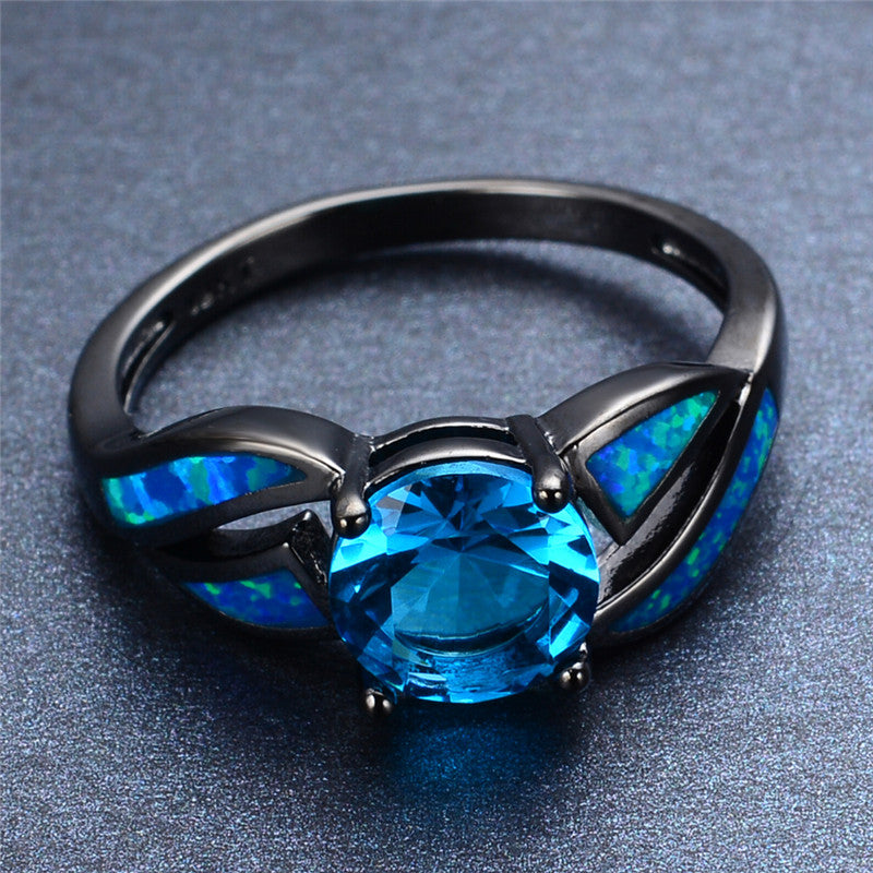 December Birthstone Opal & CZ ring