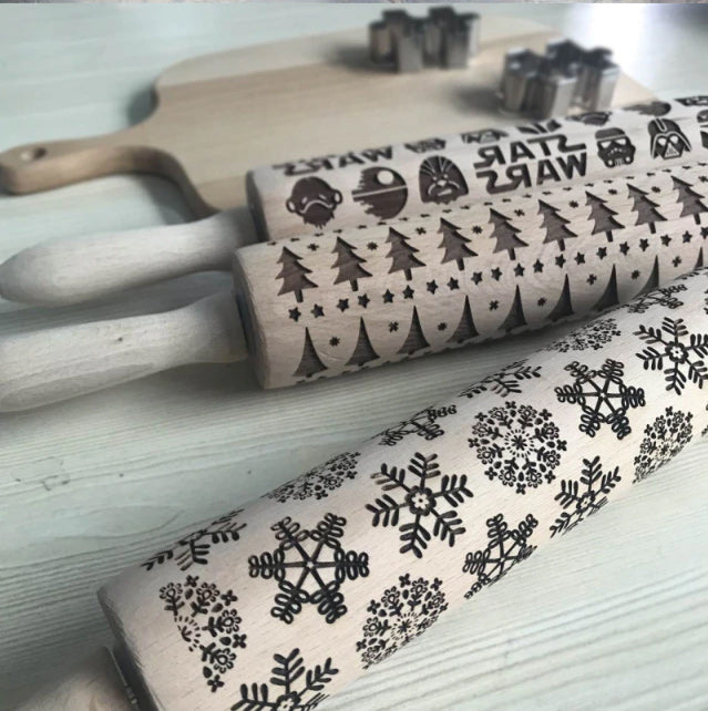 2018 Christmas Embossing Rolling Pin
