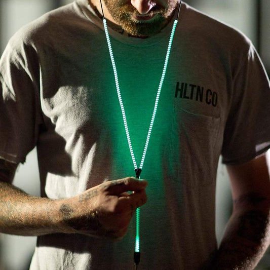 Metal Zipper In-ear Earphones Luminous Light Headset Stereo Handsfree With Mic