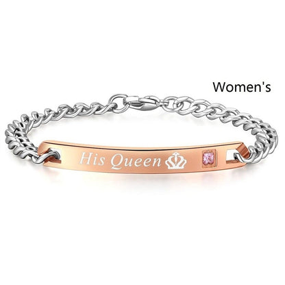 His Queen and Her King Titanium Bracelets