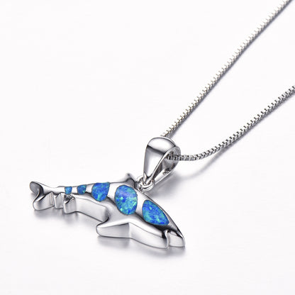 Hawaiian Opal Shark Necklace