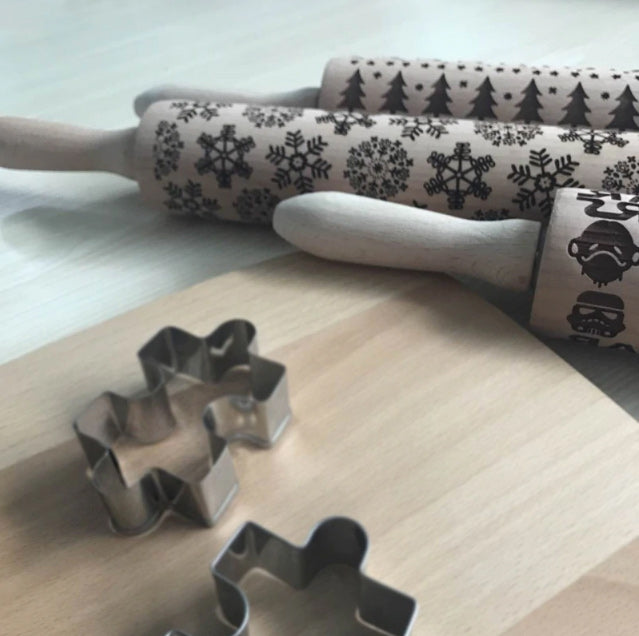 2018 Christmas Embossing Rolling Pin