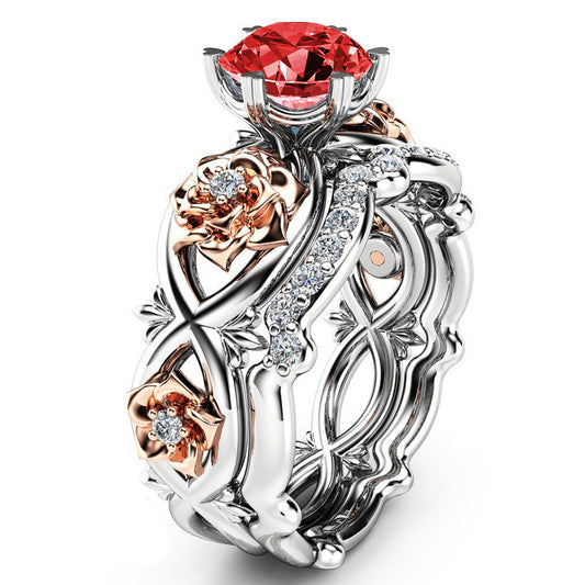 January Floral Birthstone Ring