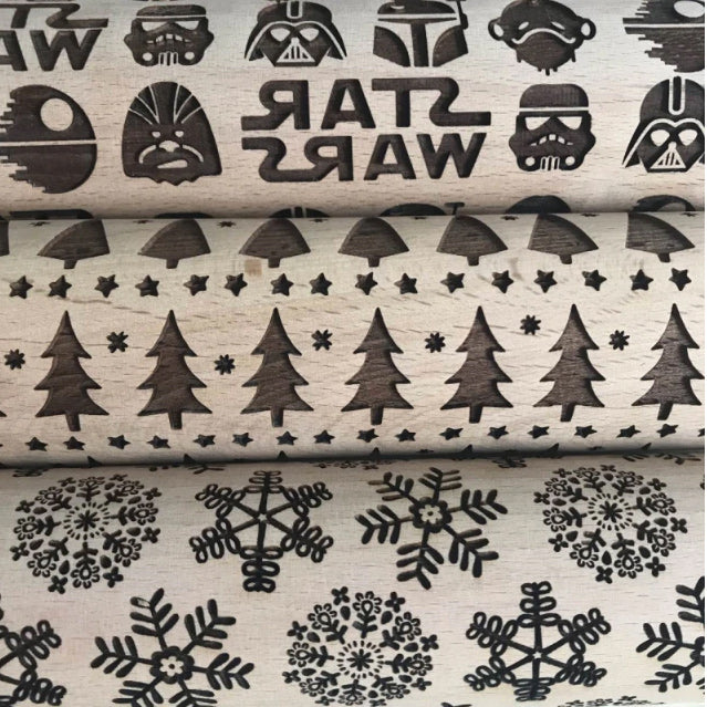 2018 Christmas Embossing Rolling Pin