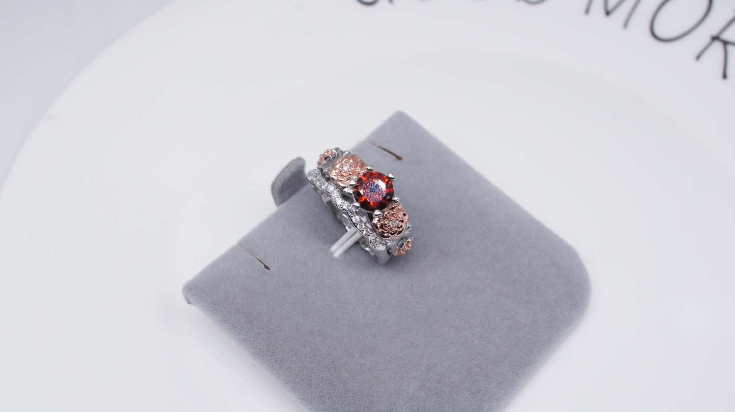 January Floral Birthstone Ring