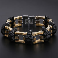 Gold Chain 7 Black Skulls