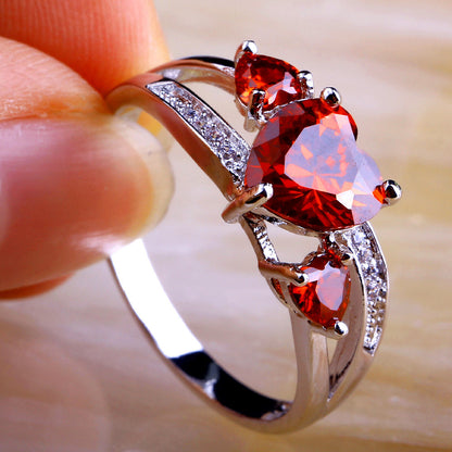 Heart January Birthstone Ring (Garnet)