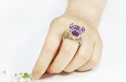 November Mystic Topaz Princess Ring