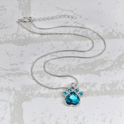 Paw Birthstone Pendants