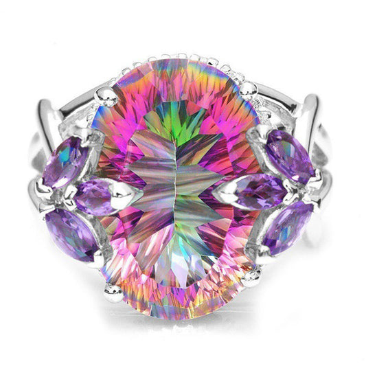 November Mystic Topaz Princess Ring