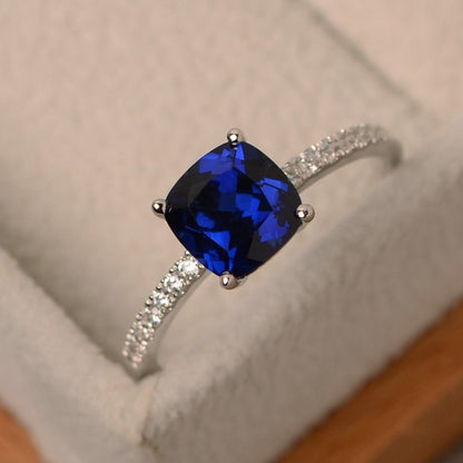 Square September Birthstone Ring