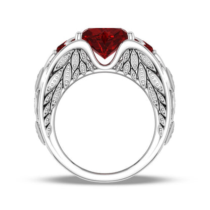 Angelwing Heart Birthstone Ring (July Birthstone)