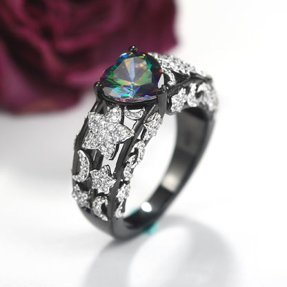 Stars & Moon Heart Ring