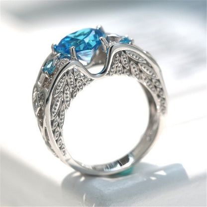 December  White Gold Filled Heart Birthstone Ring