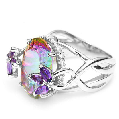 November Mystic Topaz Princess Ring