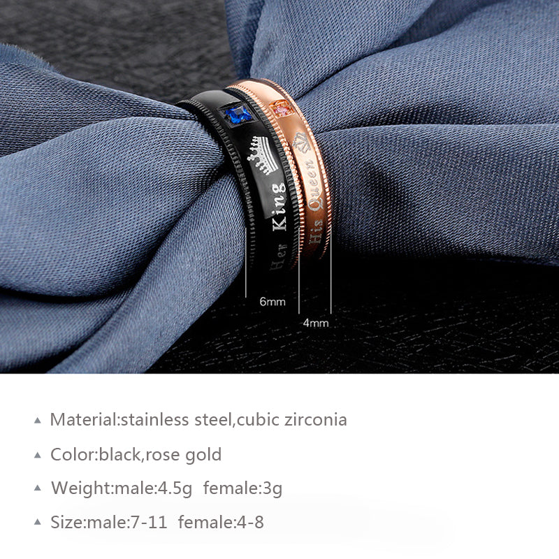 His Queen and Her King Titanium Rings