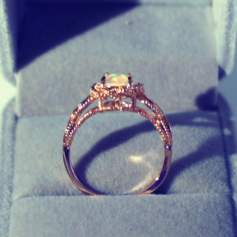 Vibrant Opal & Rose Gold Ring