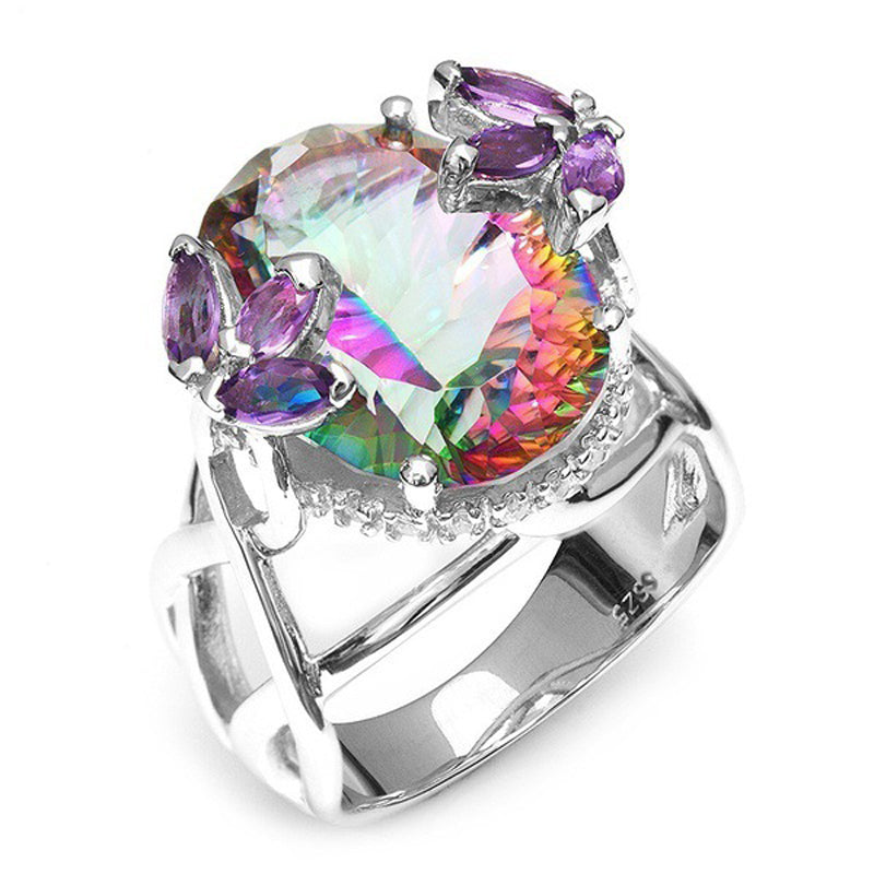 November Mystic Topaz Princess Ring