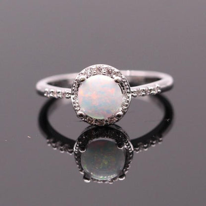 October Birthstone Opal & Gold Ring