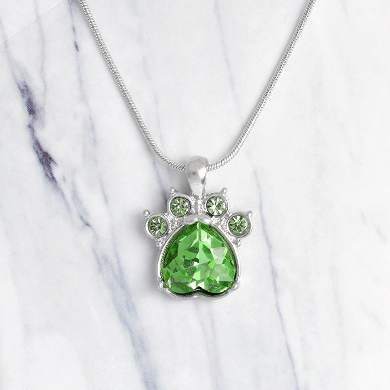 Paw Birthstone Pendants