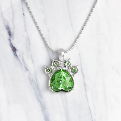 Paw Birthstone Pendants