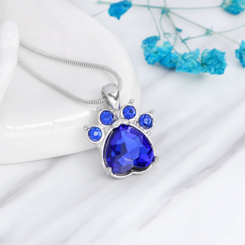 Paw Birthstone Pendants