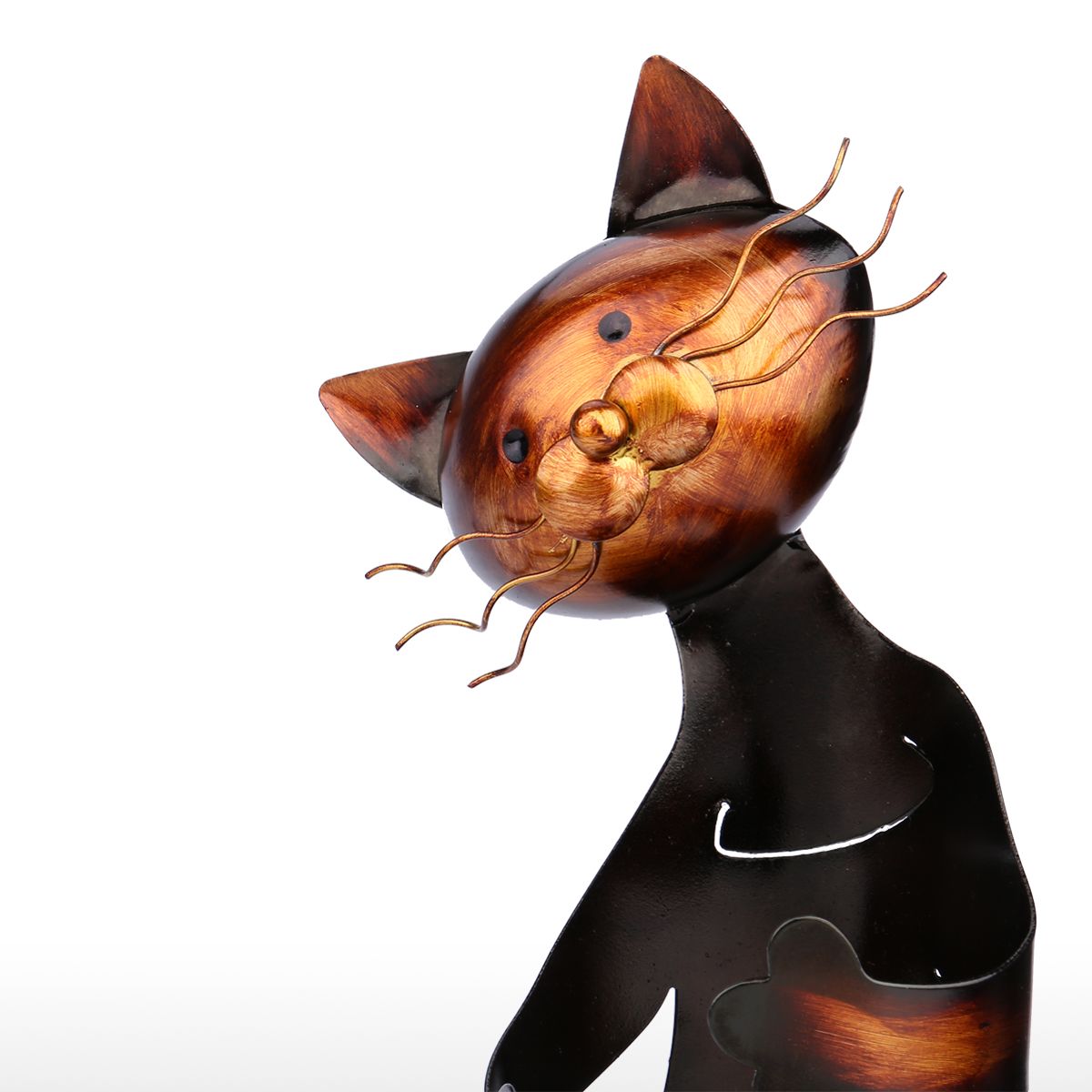 Iron Hugging Cat Wine Holder